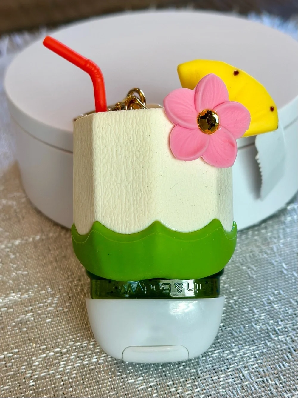 Coconut Tropical Drink PocketBac Holder with Island Margarita Hand Sanitizer Gel